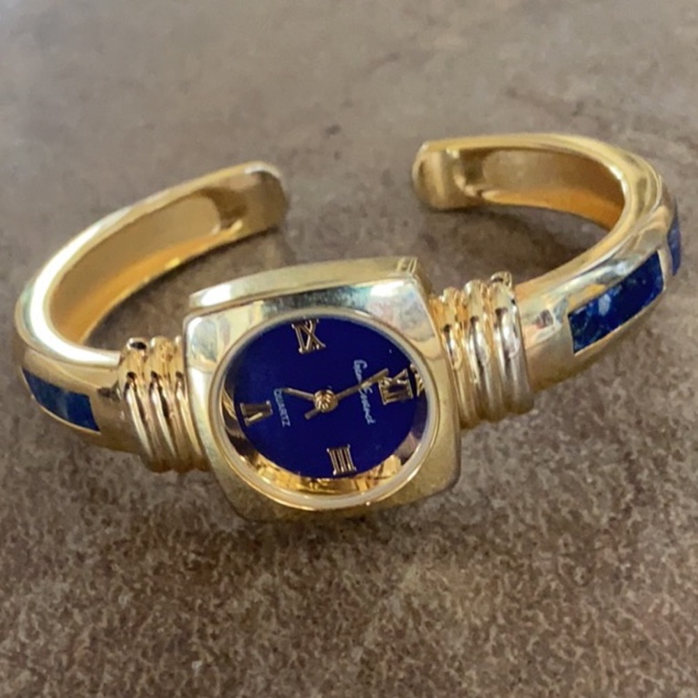 Real Natural Lapis Cuff Bangle  Watch Gem Essence
